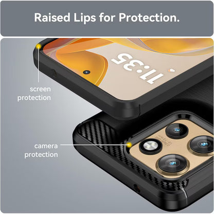 Housse pour Motorola Edge 60 Neo / Edge 50 Neo, Techsuit, Carbone, Bleue