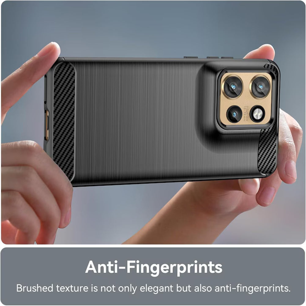 Housse pour Motorola Edge 60 Neo / Edge 50 Neo, Techsuit, Carbone, Bleue