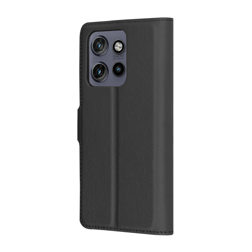 Hoes voor Motorola Edge 60 Neo / Edge 50 Neo, Techsuit, Lederen Folio, Zwart