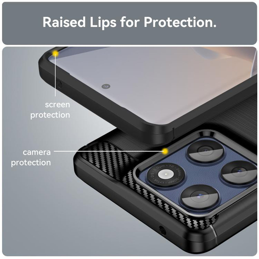 Hoes voor Motorola Edge 60 Pro, Techsuit, Carbon, Zwart