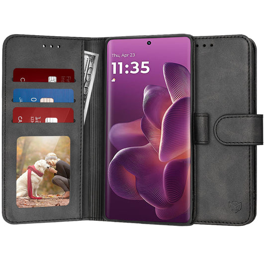 Coque pour Motorola Edge 60 Pro, Techsuit, Diary Book, Noire