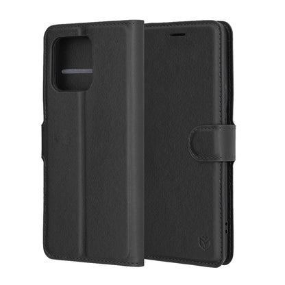 Hoes voor Motorola Edge 60 Pro, Techsuit, Leather Folio, Zwart