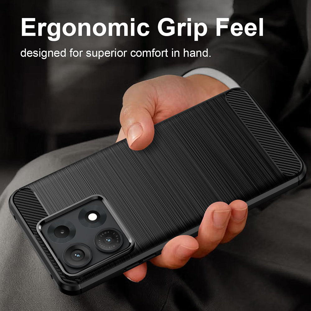 Coque pour Motorola Edge 70 Max, Techsuit, Carbone, Noire