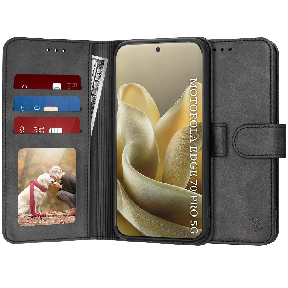 Hoes voor Motorola Edge 70 Pro, Techsuit, Diary Book, Zwart
