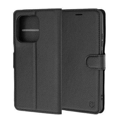 Coque pour Motorola Edge 70 Ultra / Signature, Techsuit, Folio en cuir, Noire