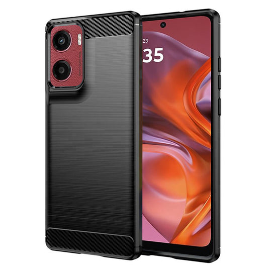 Hoes voor Motorola Moto E15 / G05, Techsuit, Carbon, Zwart
