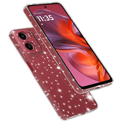 Hoes voor Motorola Moto E15 / G05, Techsuit, SparkleSkin, Transparant