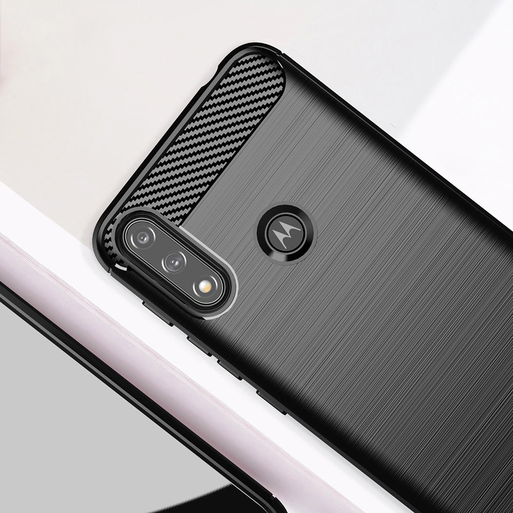 Coque pour Motorola Moto E7i Power / E7 Power, Techsuit, Carbone, Noire