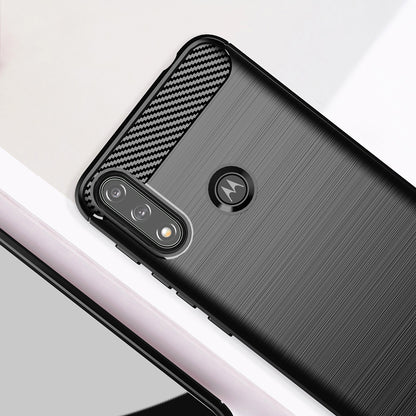 Coque pour Motorola Moto E7i Power / E7 Power, Techsuit, Carbone, Noire