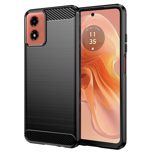 Coque pour Motorola Moto G04s / E14 / G24 Power / G04 / G24, Techsuit, Carbone, Noire