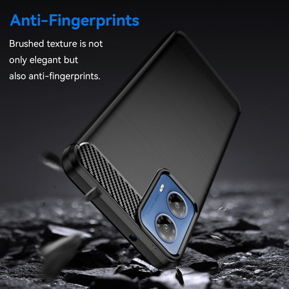 Coque pour Motorola Moto G04s / E14 / G24 Power / G04 / G24, Techsuit, Carbone, Noire