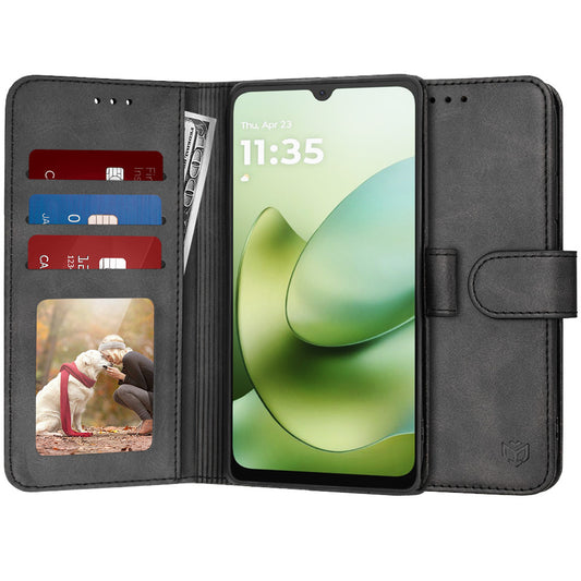 Hoes voor Motorola Moto G06, Techsuit, Diary Book, Zwart