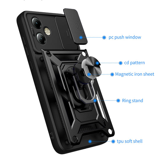 Hoes voor Motorola Moto G14, Techsuit, CamShield, Blauw