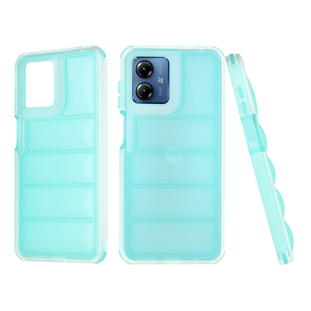 Hoes voor Motorola Moto G14, Techsuit, Wave Shield, Turkoois