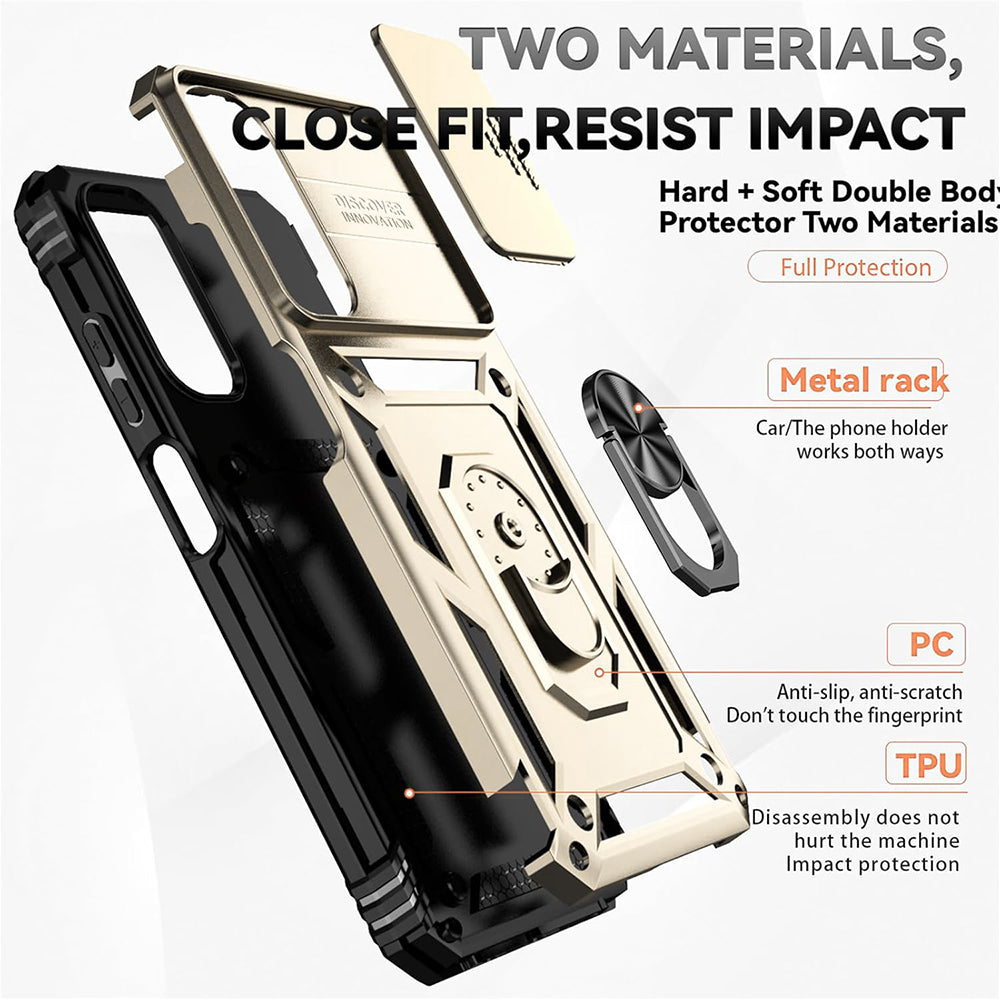 Coque pour Motorola Moto G15 / G15 Power, Techsuit, CamShield, Dorée