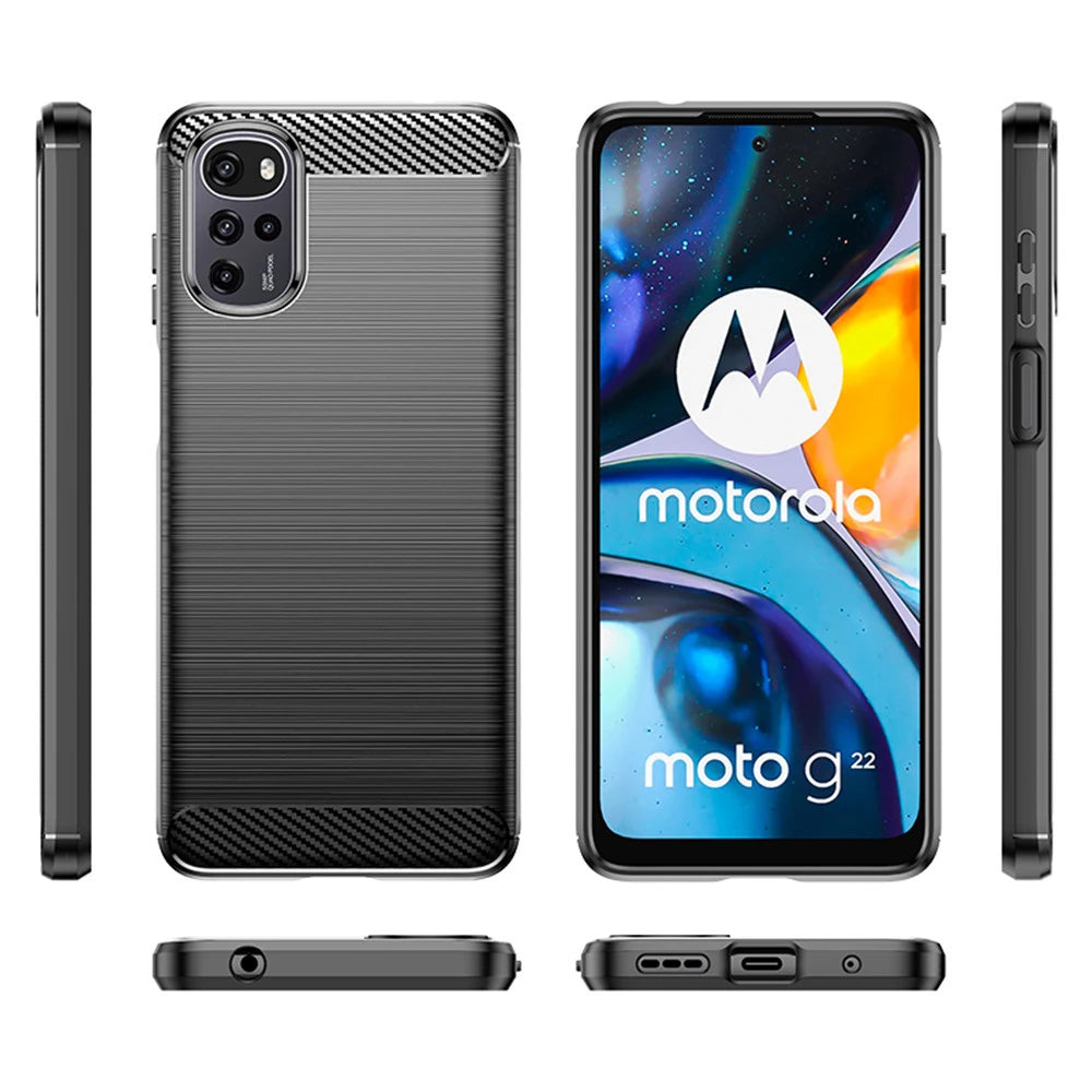 Coque pour Motorola Moto G22, Techsuit, Carbone, Noire
