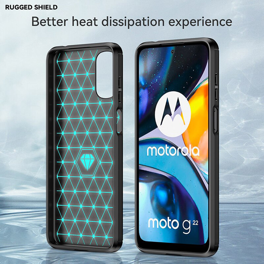 Coque pour Motorola Moto G22, Techsuit, Carbone, Noire