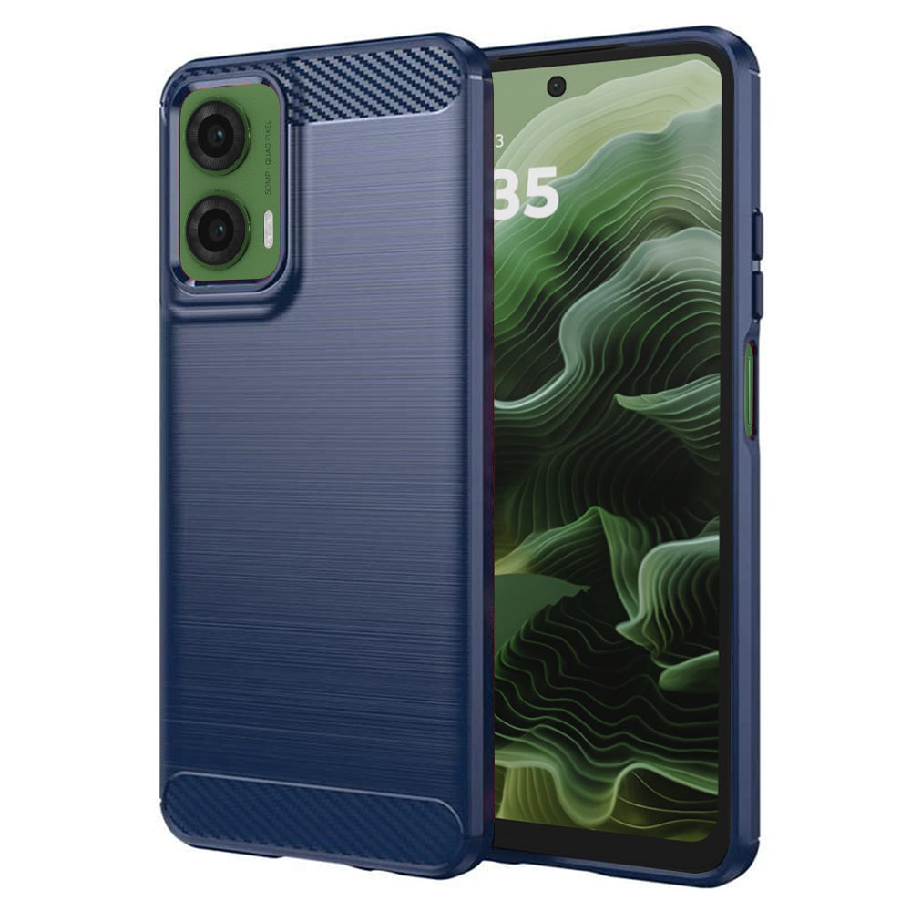 Coque pour Motorola Moto G35, Techsuit, Carbone, Bleue