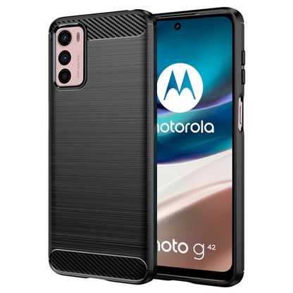 Hülle für Motorola Moto G42, Techsuit, Carbon, Schwarz
