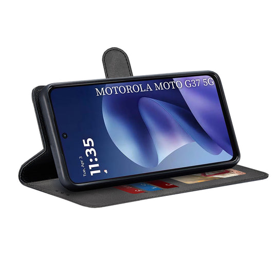Hoes voor Motorola Moto G47 / G37 Power / G37, Techsuit, Diary Book, Zwart