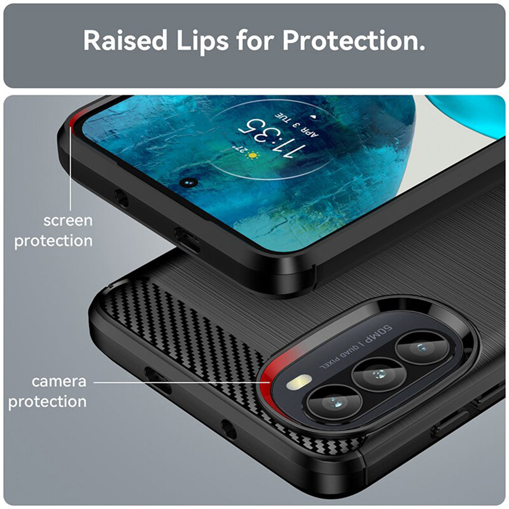 Coque pour Motorola Moto G52 / G82, Techsuit, Carbone, Noire