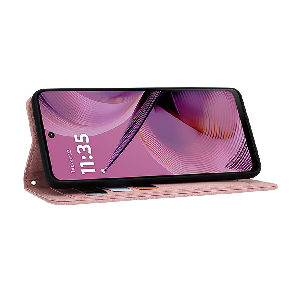 Coque pour Motorola Moto G55, Techsuit, FlipCraft, Rose