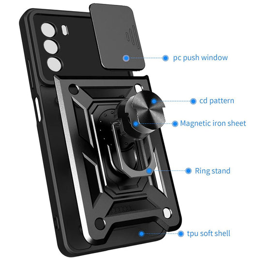 Coque pour Motorola Moto G62 5G, Techsuit, CamShield, Noire