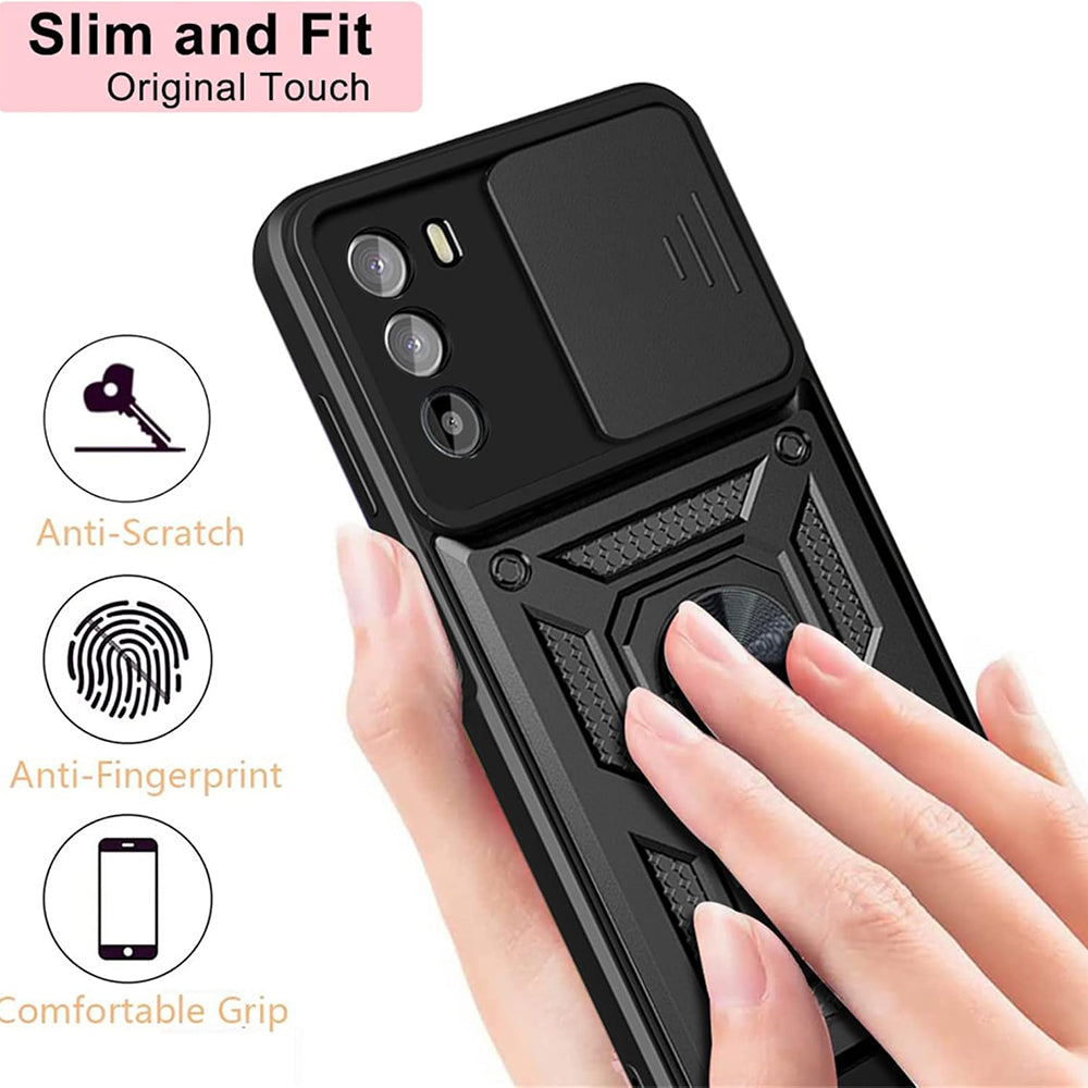 Hoes voor Motorola Moto G62 5G, Techsuit, CamShield, Zwart