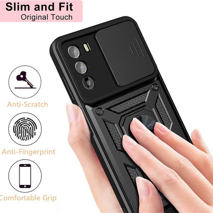 Hoes voor Motorola Moto G62 5G, Techsuit, CamShield, Zwart