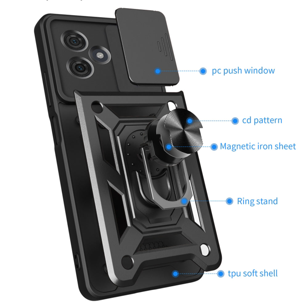 Coque pour Motorola Moto G64 / G54 Power Edition, Techsuit, CamShield, Noire