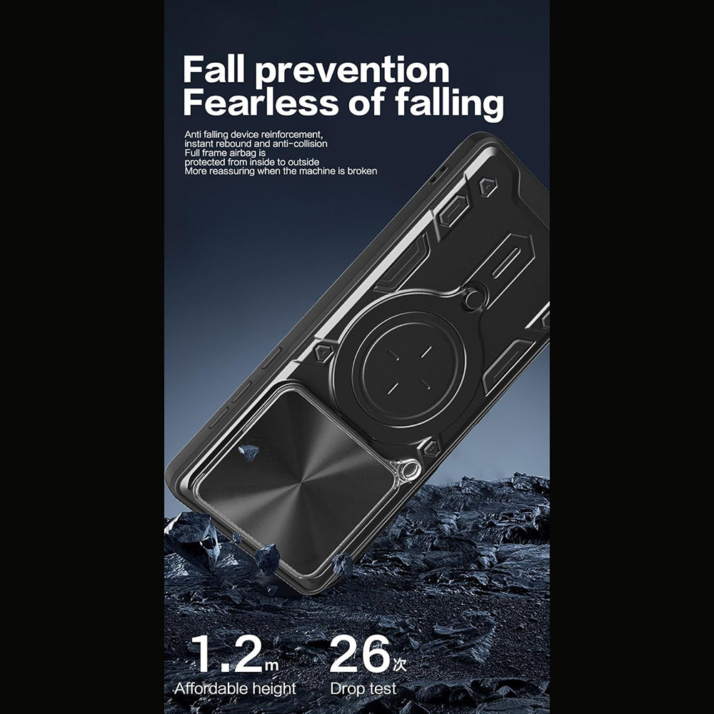 Hoes voor Motorola Moto G67 Power / G57 Power, Techsuit, CamGuard Pro, Zwart