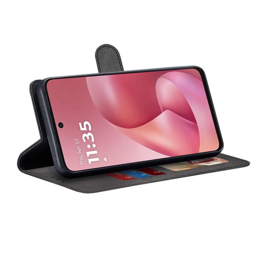 Hoes voor Motorola Moto G67 Power / G57 Power, Techsuit, Diary Book, Zwart