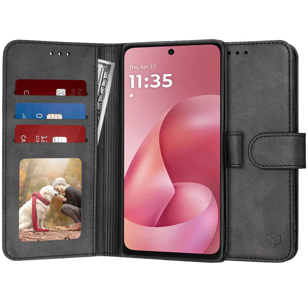 Hoes voor Motorola Moto G67 Power / G57 Power, Techsuit, Diary Book, Zwart