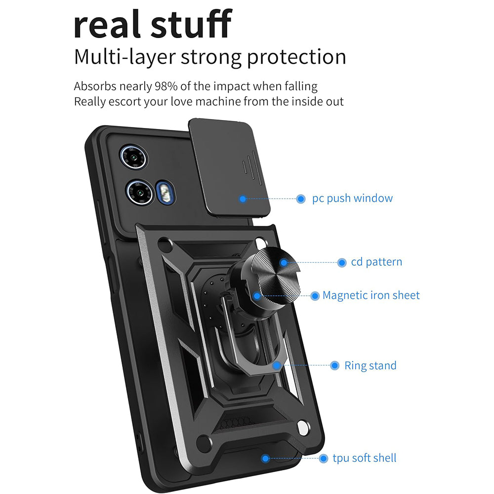 Coque pour Motorola Moto G71 5G, Techsuit, CamShield, Noire