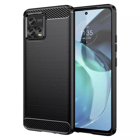 Coque pour Motorola Moto G72, Techsuit, Carbone, Noire