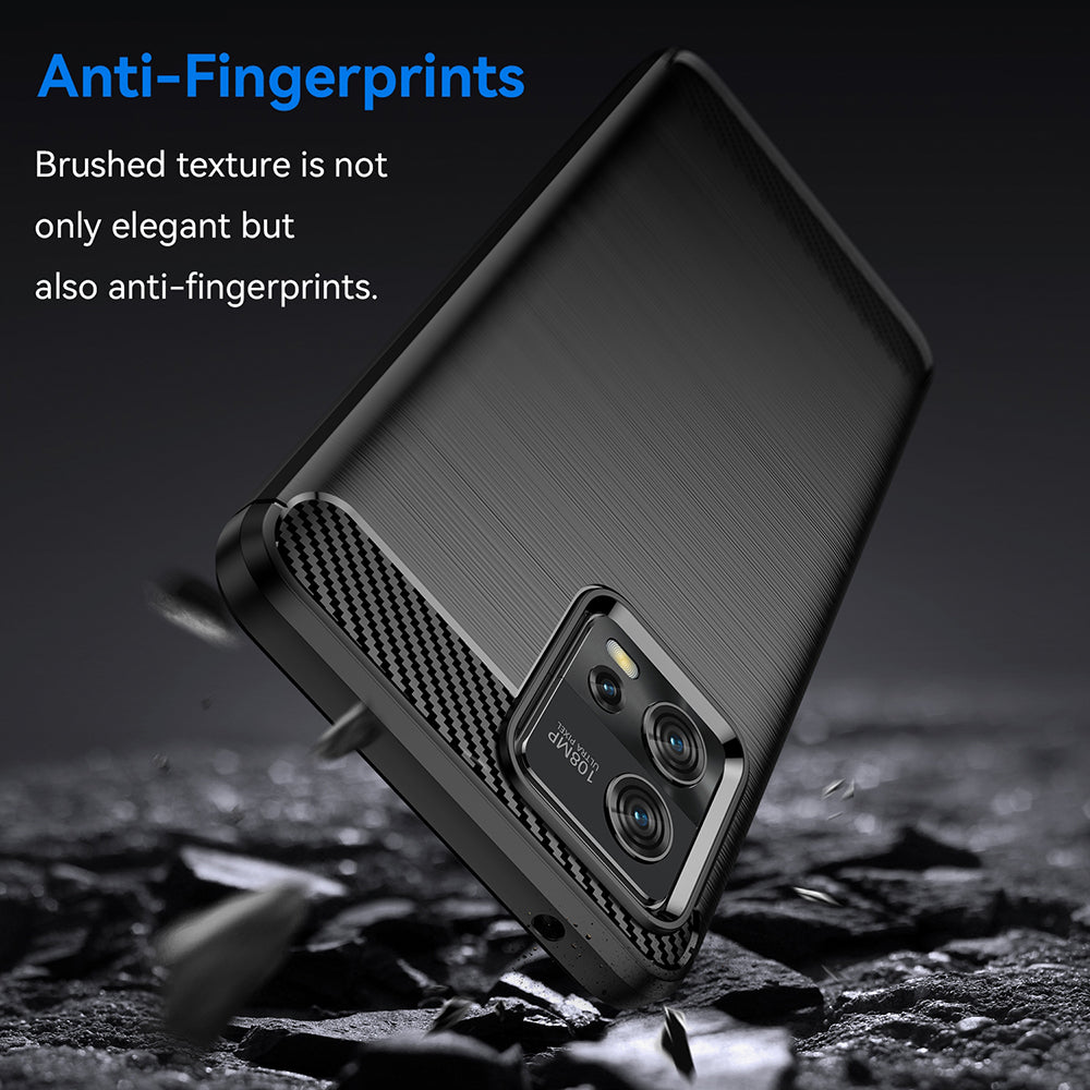 Coque pour Motorola Moto G72, Techsuit, Carbone, Noire