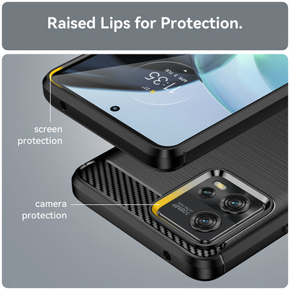 Coque pour Motorola Moto G72, Techsuit, Carbone, Noire