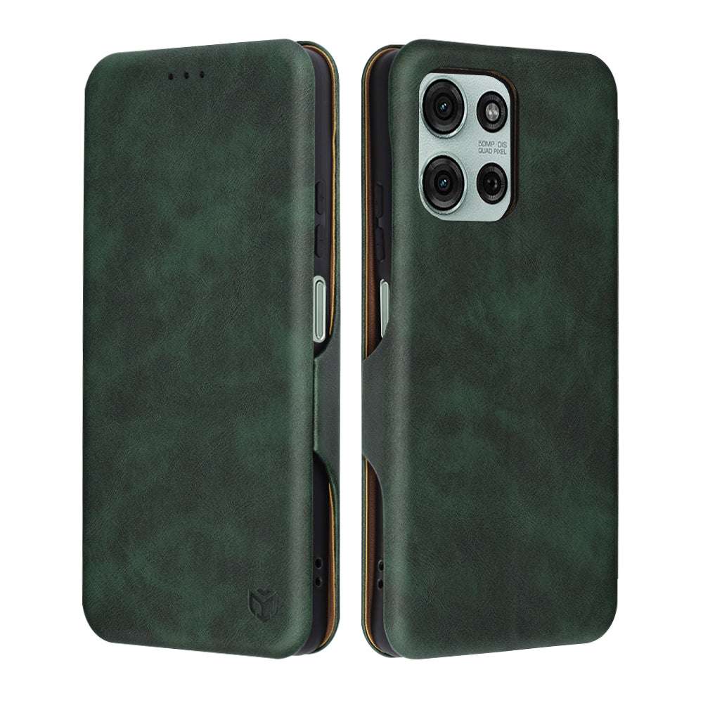 Coque pour Motorola Moto G75, Techsuit, Safe Wallet Plus, Vert
