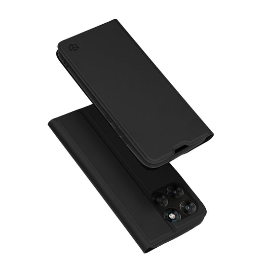 Hoes voor Motorola Moto G77 / G67, Techsuit, Magskin Book, Zwart