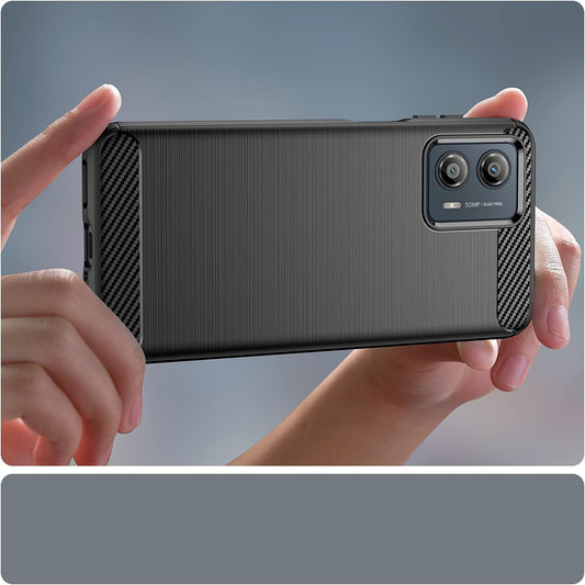 Hülle für Motorola Moto G85, Techsuit, Carbon, Schwarz