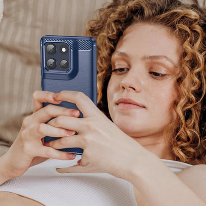 Hülle für Motorola Moto G86, Techsuit, Carbon, Blau
