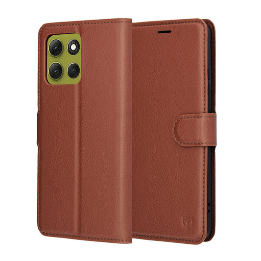 Étui pour Motorola Moto G86, Techsuit, Leather Folio, Marron
