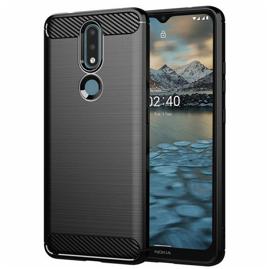 Hoes voor Nokia 2.4, Techsuit, Carbon, Zwart