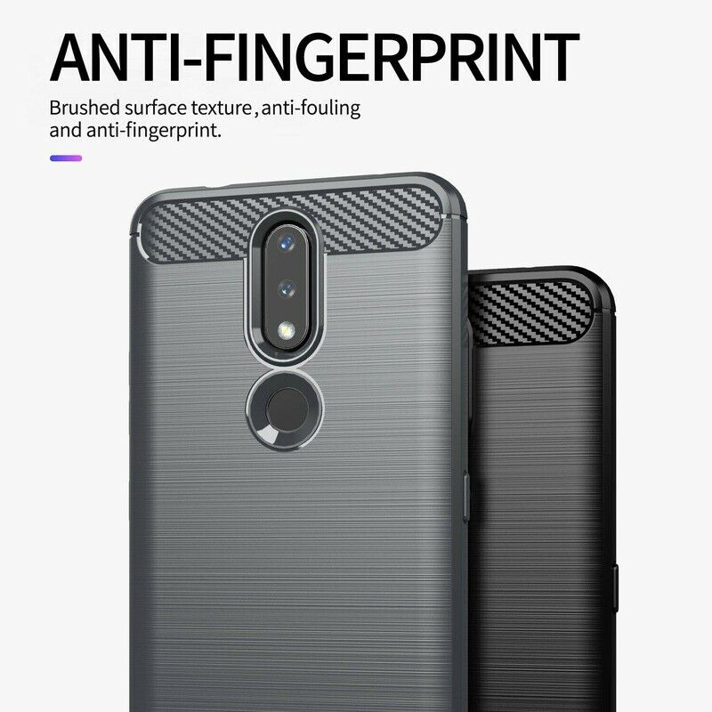Coque pour Nokia 2.4, Techsuit, Carbone, Noire