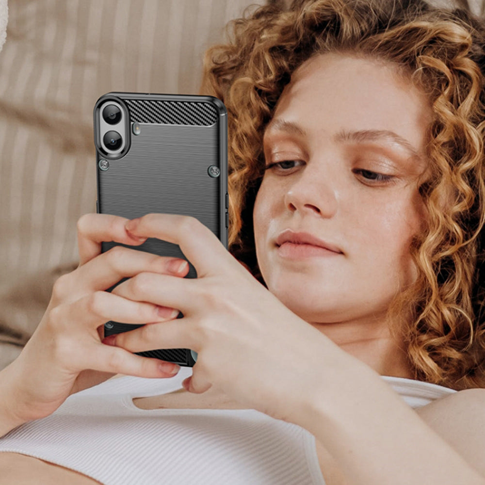 Coque pour Nothing CMF Phone 1, Techsuit, Carbone, Noire