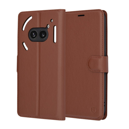 Hülle für Nothing Phone (2a) Plus / Phone (2a), Techsuit, Leder-Folio, Braun