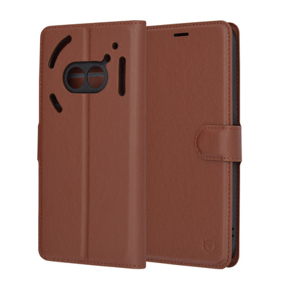 Case for Nothing Phone (2a) Plus / Phone (2a), Techsuit, Leather Folio, Brown