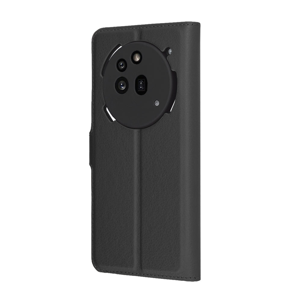 Hülle für Nothing Phone (3a) Pro, Techsuit, Leder-Folio, Schwarz