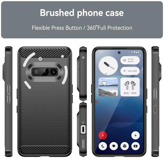 Hoes voor Nothing Phone (3a), Techsuit, Carbon, Zwart