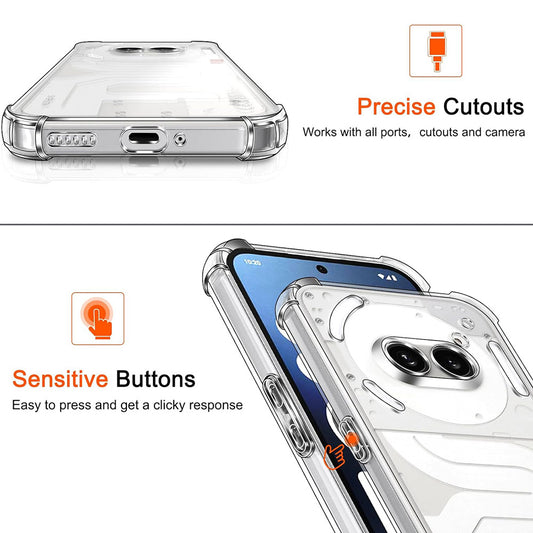 Hoes voor Nothing Phone (3a), Techsuit, Schokbestendig Transparant Clear